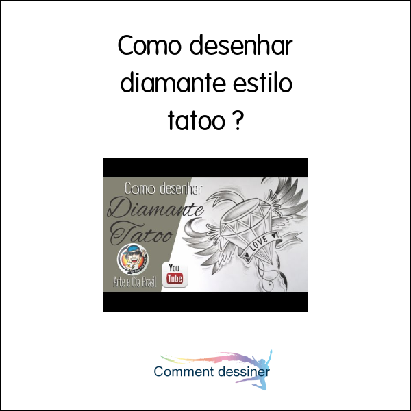 Como desenhar diamante estilo tatoo